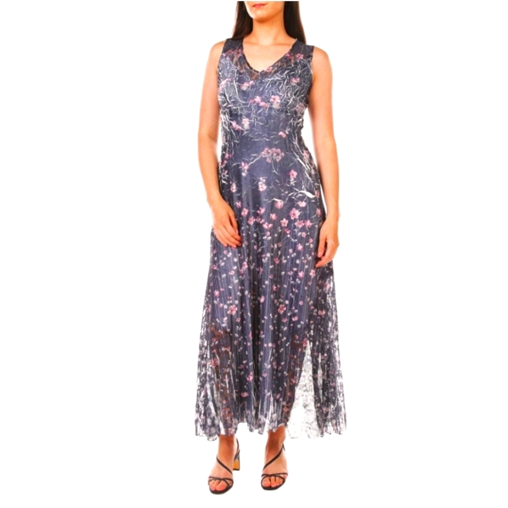 Komarov floral gown with lace up back